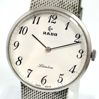 RADO Slimline HAND-WINDING MEN'S 33mm SILVER VINTAGE WATCH SWISS G84 - image 1 of 4