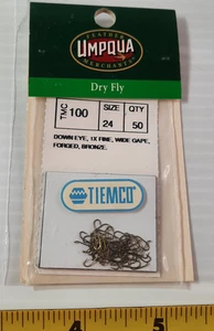 50 Tiemco TMC #100 size 24 Dry Fly Tying Hooks code 4 - Picture 1 of 2