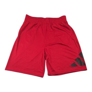 Adidas Boys Red Black Shorts Elastic Waistband Performance Regular Fit Large - Picture 1 of 12