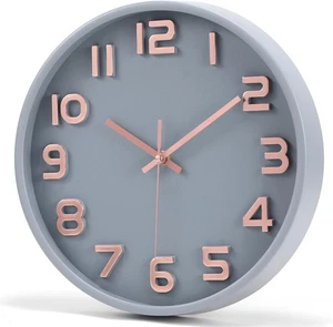 Wall Clock 12 ''Non-ticking Silent Quartz Clocks Modern Large Number Round Clock - Picture 1 of 1
