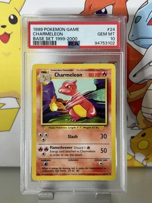 🔹PSA 10 GEM MINT🔹Charmeleon 24/102🔸Base Set 1999-2000 WOC Pokemon TCG English - Image 1 of 2