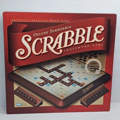 Deluxe Turntable Scrabble Crossword Game Hasbro 2001 Edition No Score Pad - Image 1 of 4