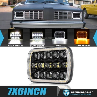 7X6" LED Headlight Hi/Lo Beam DRL Turn Signal for Oldsmobile Omega 1981-1984 - Imagem 1 de 4