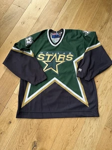 Vintage 90s CCM NHL Dallas Stars Green Hockey Jersey Mens XL - Picture 1 of 9
