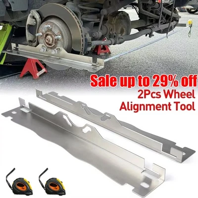 2Pcs Wheel Alignment Tool Toe Alignment Tool Plates Professional Stainless Steel - Image 1 of 4
