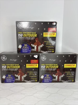 3 Box Lot GE Pro-Line 150 Outdoor/Indoor Commercial Grade Net Lights Area Clear - Image 1 of 4
