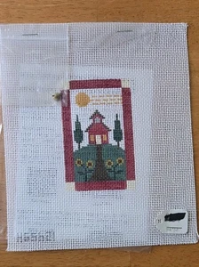 2003 Pat Thode Painted Needlepoint Canvas  w/Bell Charm & Instructions-SEPTEMBER - Picture 1 of 4