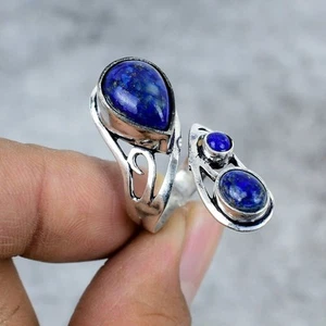 Lapis Lazuli 925 Sterling Silver Handmade Ring Gifts Jewelry R-2709 - Picture 1 of 6
