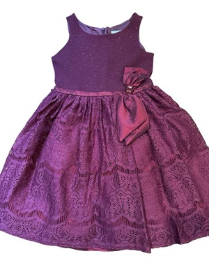 Girls SZ 8, EMILY WEST Purple Lined Princess Dress w/Satiny Bow - Image 1 of 4