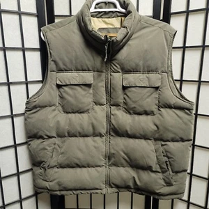 St Johns Bay Vest Mens Sz XL Military Green Puffer Vest Full Zip Drawstring O77 - Picture 1 of 15