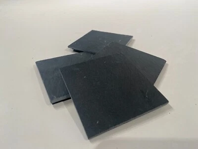 Platillo Esquisto Set Reposa Vasos Cristal Negro 4 Unidad Set para Bebidas - Imagen 1 de 4