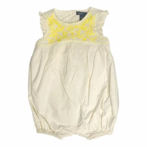 G05-Gap, 3-6M, 0/s cotton embroidered short romper (Cream/Yellow Spanish) - Picture 1 of 2
