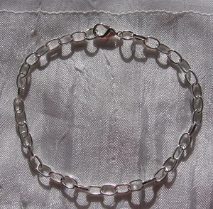 ARMBAND KETTE 20CM METALL SILBER KARABINER 12x6MM Charms Charms *C183.20 - Bild 1 von 3