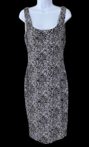 Peruvian Connection Pima Cotton Sheath Dress Black/Gray/Cream Size Medium - Picture 1 of 10
