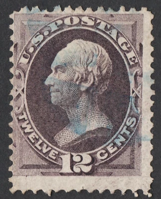 US Sc# 151 USED { 12c HENRY CLAY } LIGHT BLUE CANCEL BEAUTY FROM 1870 CV$ 225.00 - Image 1 of 4