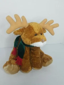 Mary Meyer - Flip Flops Reindeer w/ Red & Green Scarf Christmas Plush Toy 2000 - Picture 1 of 8