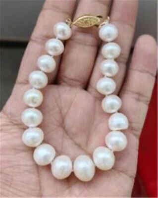 enorme 12-13mm 7.5-8'' Real Natural Mar del Sur Pulsera Perla Blanca Oro 14K Foto 1 de 3