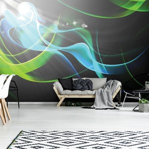 Vliestapete Fototapete Tapete Vlies Abstrakt Modern Licht Wellen Grün FW2588VW