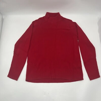 Karen Scott водолазка длинным рукавом свитер красный размер большой ребристый туго трикотажа - Изображение 1 из 4