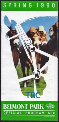 CHAMPION FLY SO FREE, CHARON IN 1990 BELMONT PARK HORSE RACING PROGRAM - Image 1 of 3