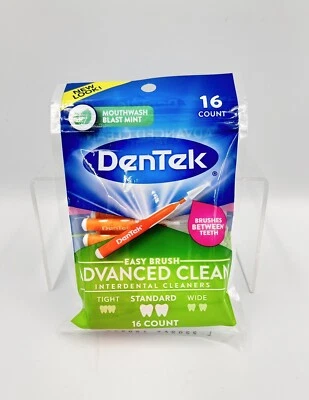 Dentek Easy Brush Interdental Advanced Clean Cleaners Picks Standard 16ct - Image 1 of 3