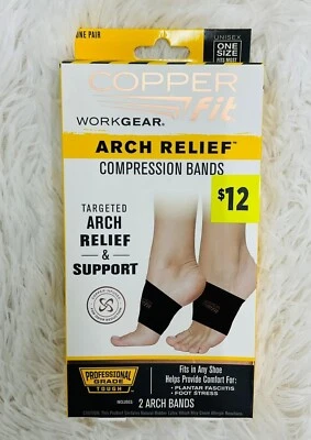 2 Packs Of 2-Copper Fit Work Gear Arch Relief Compression Bands 2 Bands Per Box - Image 1 of 2