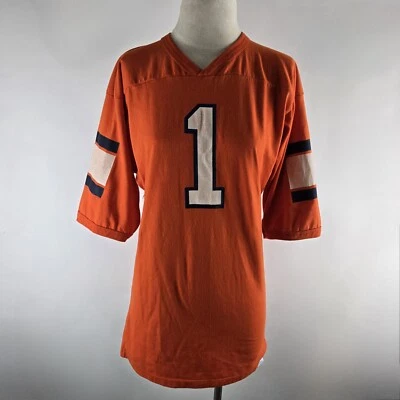 Camiseta deportiva de fútbol americano #1 rara vintage Russell atlética castaño rojizo años 70 80 talla M Foto 1 de 4