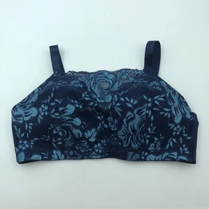 Comfort Choice Blue Floral Full Coverage Lined T-Shirt Bra Size 38C - Picture 1 of 4