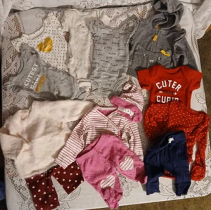 Lot Bundle of Newborn NB Baby Girl's Carters Valentine - Picture 1 of 11
