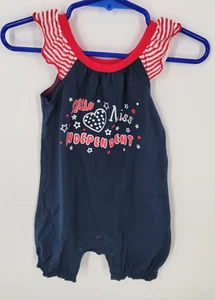 Way To Celebrate Patriotic “Little Miss Independent” One Piece Romper 6/9 M NEW - Picture 1 of 2