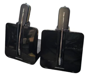 Lot of 2 - Plantronics Bluetooth Wireless Headset with Base C054 | No Adapter - Picture 1 of 6