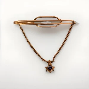 Vintage fraternal Tie Bar Clasp Masonic Emblem - Picture 1 of 5