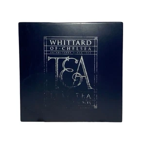 Wooden Leaf Tea Box Removable Divider Whittard Of Chelsea Blue - Picture 1 of 16