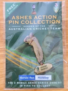 Shane Warne Ashes Action Pin, Cricket Herald Sun. C - Picture 1 of 3