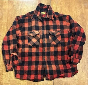 Camisa de franela de lana gruesa a prueba de heladas XL leñador rojo vintage años 80 - Imagen 1 de 6
