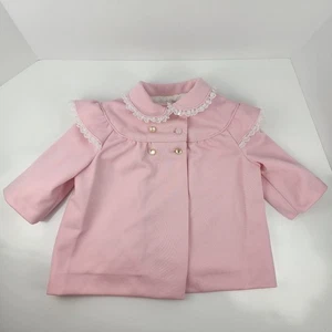 Vintage Cute Tog Children's Pink Jacket Size 2 Lace Accent Collar Tailored NY - Picture 1 of 17