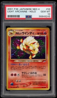 PSA 10 Gem Mint Light Arcanine Holo Japanese Neo 4 Destiny Japanese Pokemon Card - Image 1 of 2