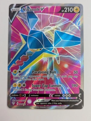 Vikavolt V (Full Art) 180/189 Swsh03: Darkness Ablaze Holo NM Condition  - Image 1 of 2