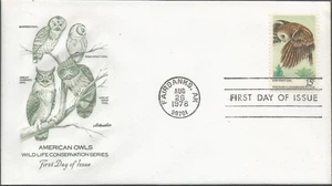 Scott 1761 FDC - 15 cent - 1978 - Wildlife Conservation - Saw-Whet Owl - FDOI - Picture 1 of 2