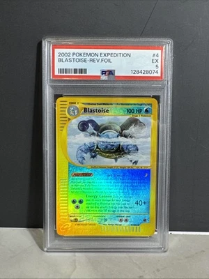 2002 Pokémon Blastoise 004 Expedition Base Set Reverse Holo PSA 5 EX collectible - Image 1 of 2