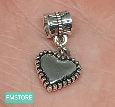 Charm Ciondolo Per Bracciale Cuore I Love You in Acciaio Tono Argento Silver  - Immagine 1 di 2