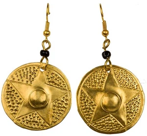 Kenyan Recycled Brass Can Earrings Fair Trade Crossroads Eco Send Girls to Schoo - Picture 1 of 1