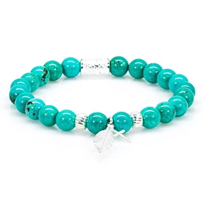 Perlenarmband Grüner / Blauer Türkis Perlen Angels 925 Sterling Silber - Bild 1 von 4