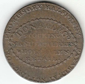 1 x 1792 1/2d COPPER TOKEN STOCKING MFG. 29 BULL STREET BIRMINGHAM A RARITY - Picture 1 of 4