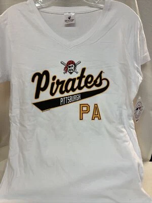 Camiseta Pittsburgh Pirates Suave como una Uva Blanca Para Mujer Cuello en V Talla Mediana NUEVA Foto 1 de 4
