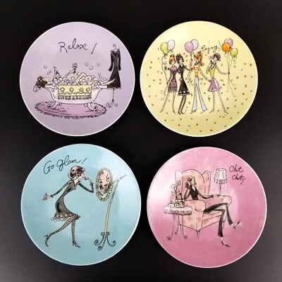 Home Essentials And Beyond, Juego de 4 Platos Canape 6", Colecciones Glam Girls Foto 1 de 4