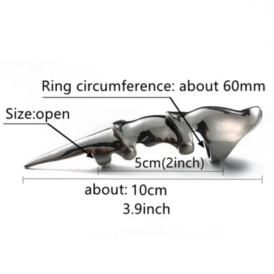 Dragon Punk Rock Rings Metal Armour Knuckle Joint Full Finger Ring Activity Ring - Image 1 of 4
