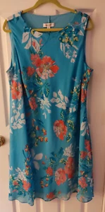 NWOT Nine West Women's Elegant Summer Dress Size 18 Floral Chiffon Lined - Picture 1 of 13