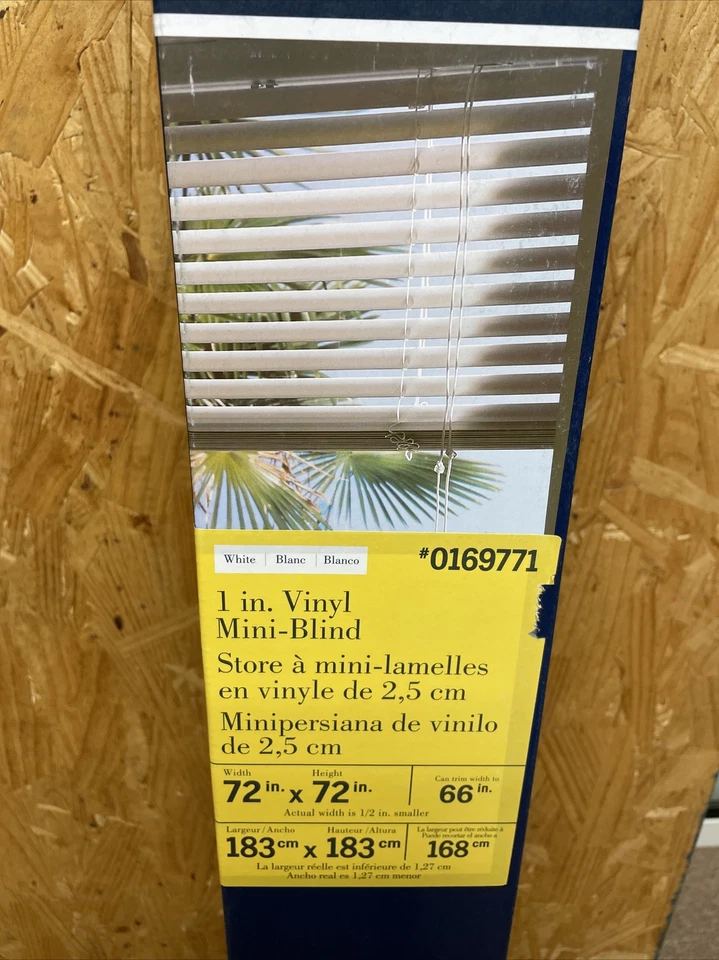 Mini persianas de vinilo blanco LECOLOR 0169771-1 pulgadas 72 pulgadas acto 71,5" x 72 pulgadas OFERTAS POPULARES Foto 1 de 4