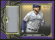2022 Triple Threads Single Jumbo Relics Amethyst #SJR3GSP1 George Springer /36